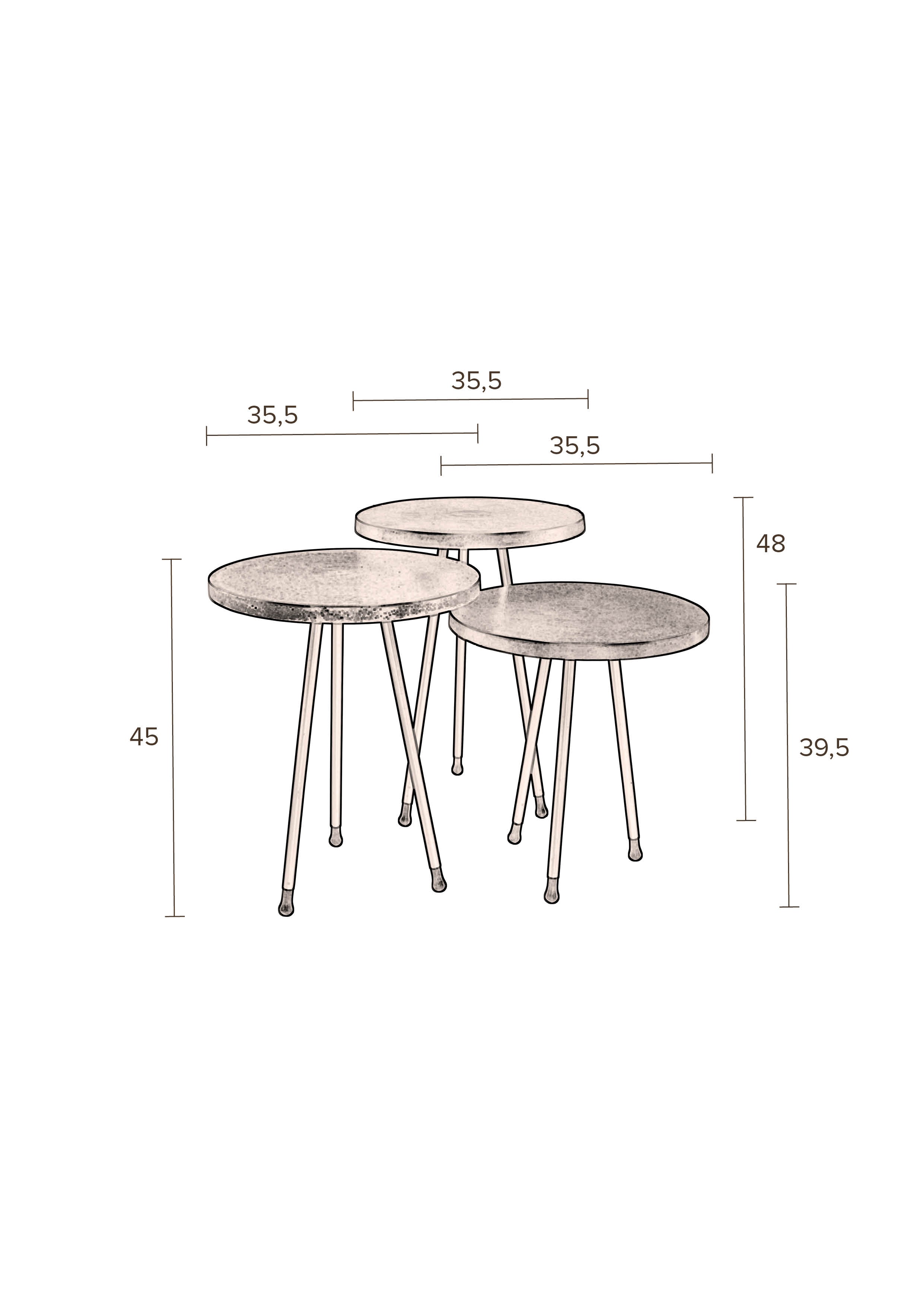 Side Table Alim Set Of 3
