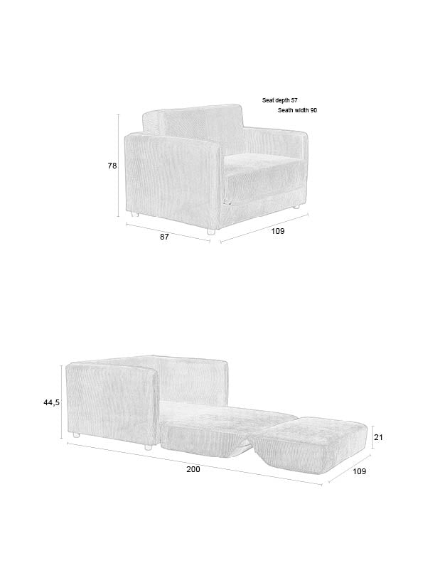Loveseat  Sofabed Jopie Beige
