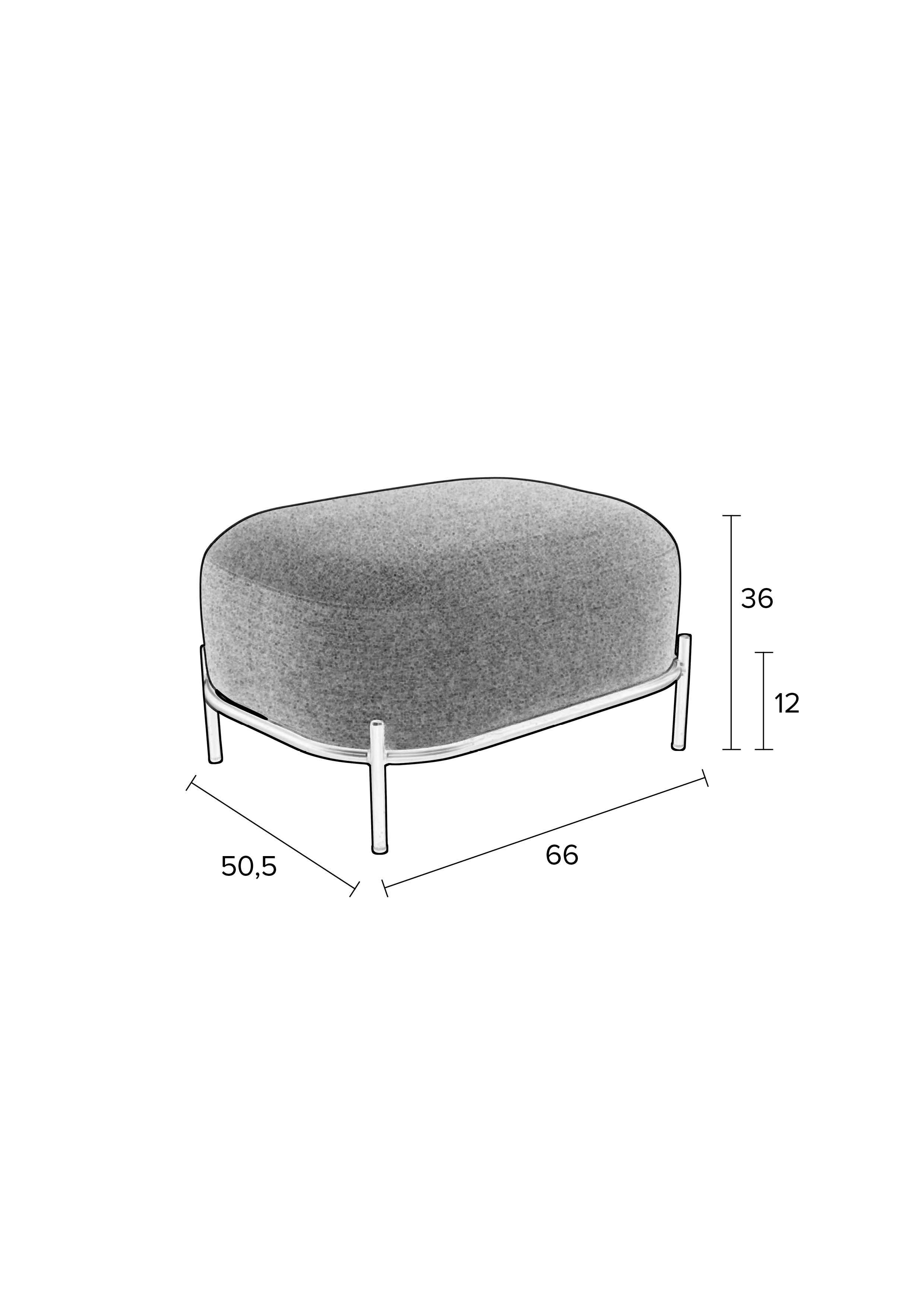 Hocker Polly Grey