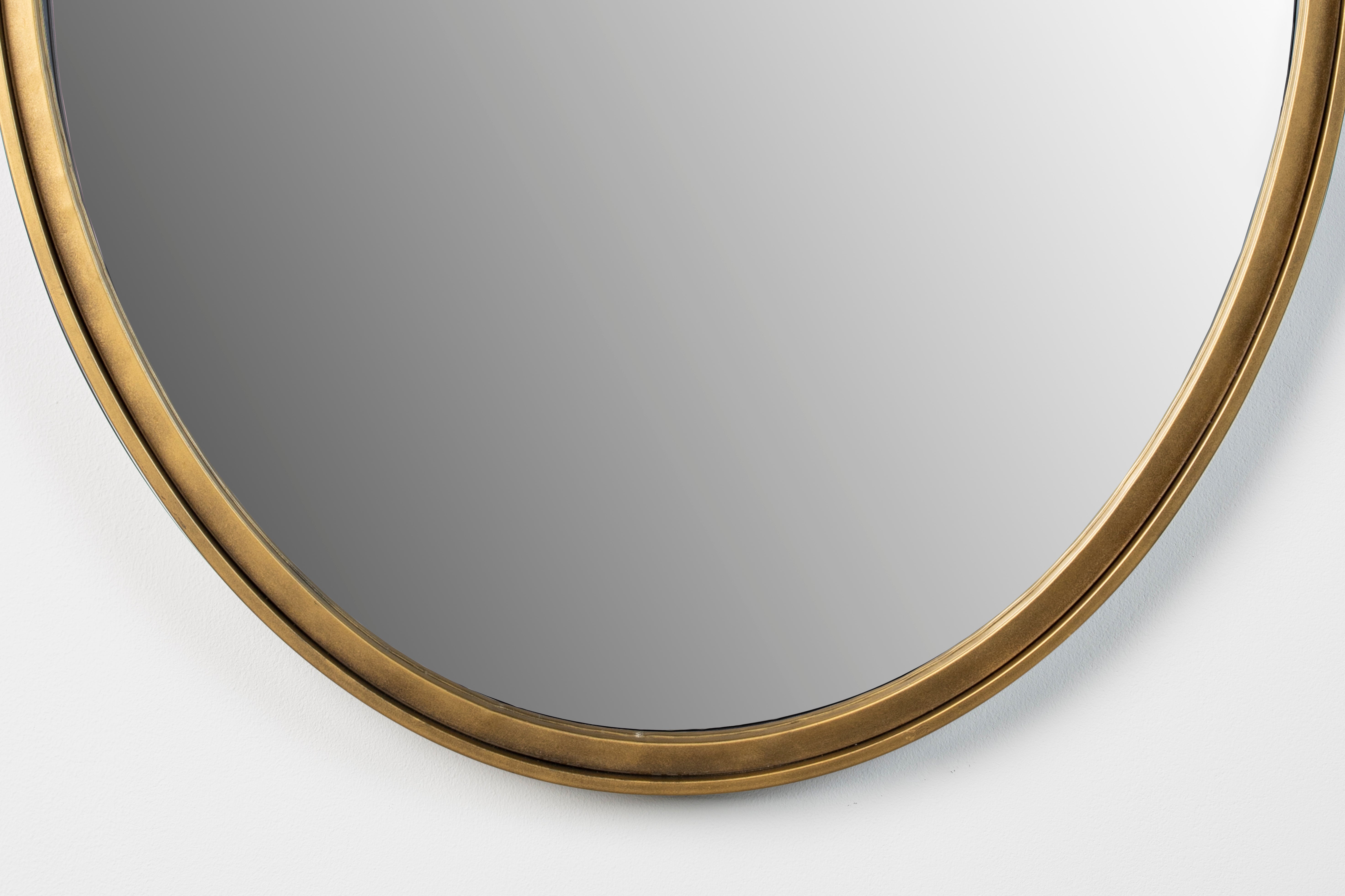 Mirror Matz Oval L Antique Brass