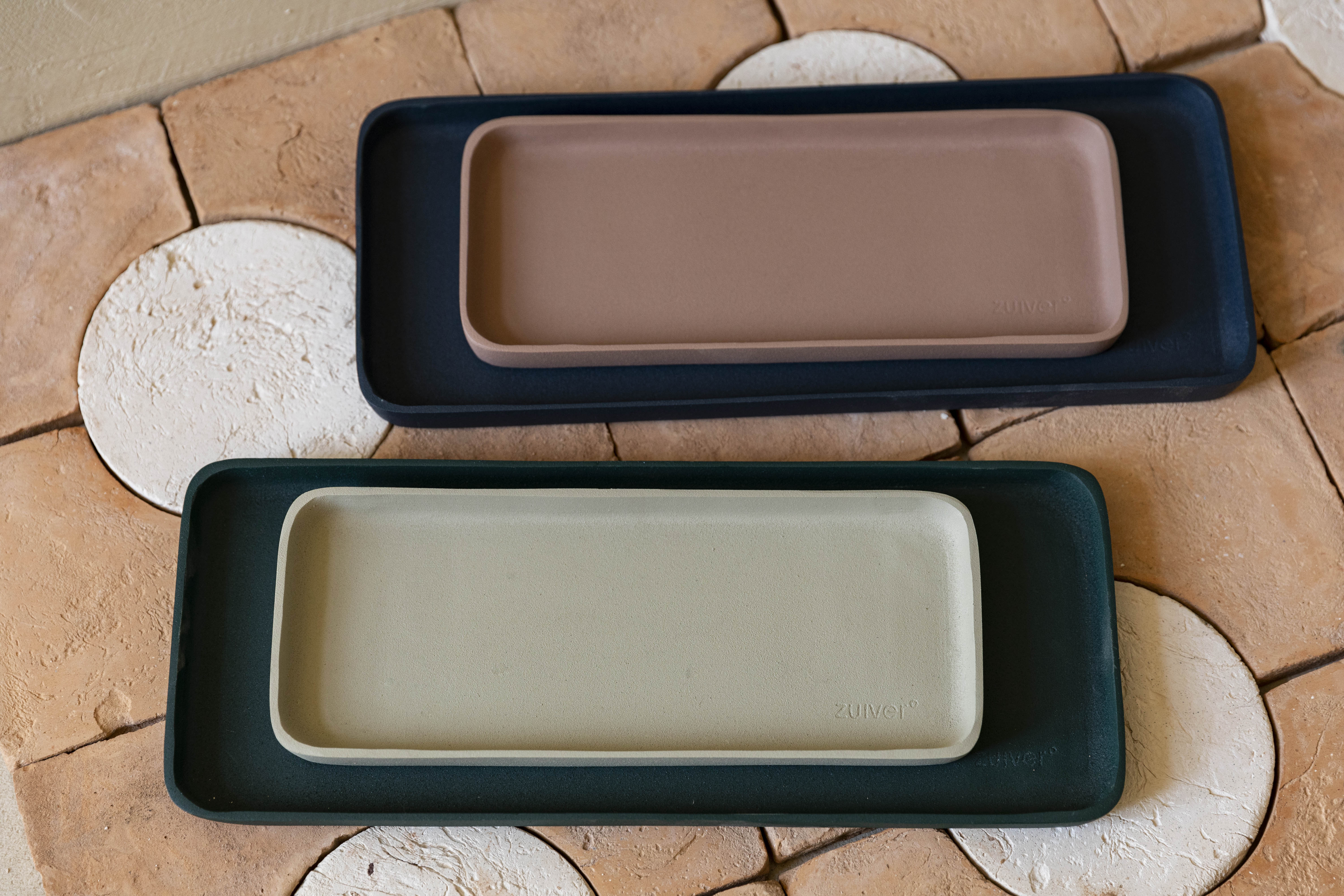 Tray Rebel Set Of 2 Green Ivory