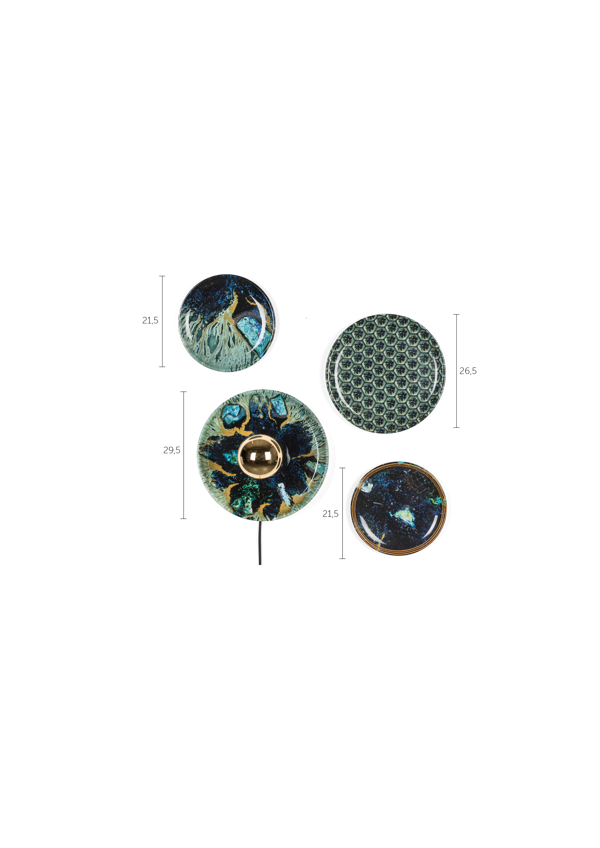 No Food Here Wall Lamp Hexagon (Set Of 4)