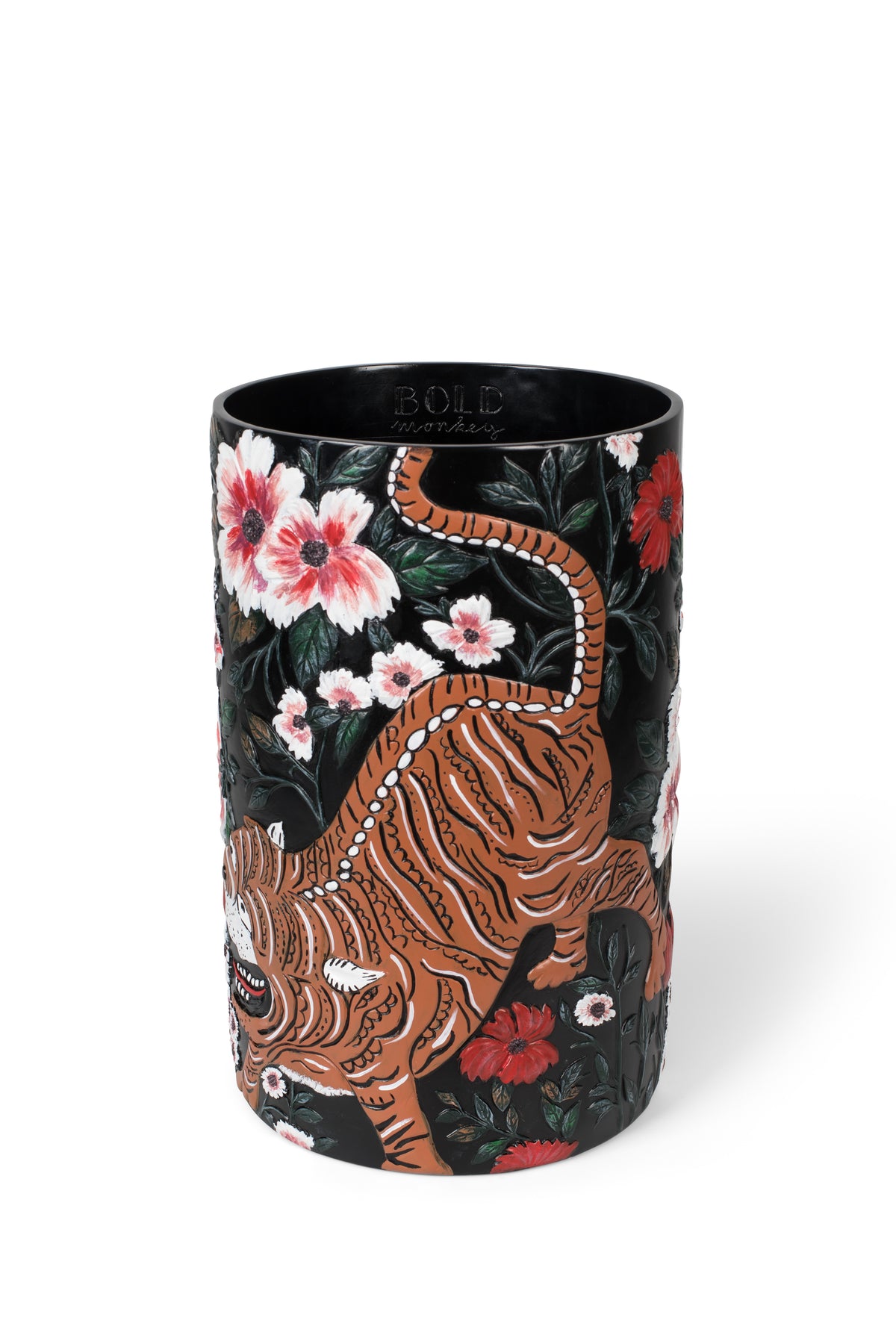 Songs Of The Night Tiger Vase Handpainted