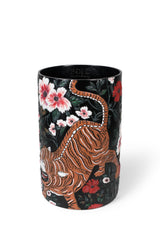 Songs Of The Night Tiger Vase Handpainted